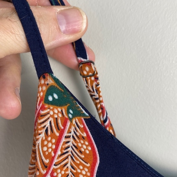 LOFT Navy Floral Midi Dress - Picture 4 of 14